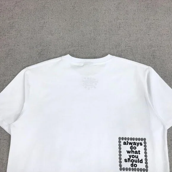 Always White Slogan Short Sleeve T Shirt